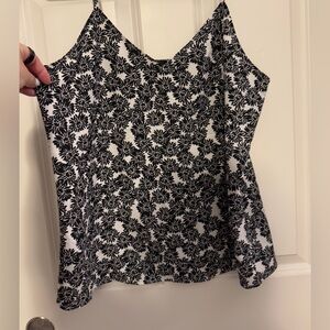 SALE: 3/$25 - Like-new Ann Taylor Factory - black & cream - floral cami - Medium